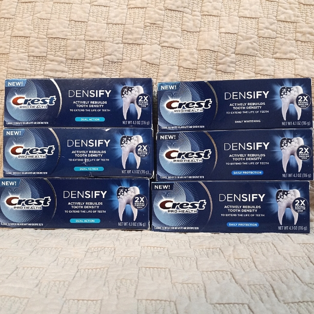 NWT 6 pc Crest Densify Toothpaste Bundle *Dual Action * Whitening * Protection*